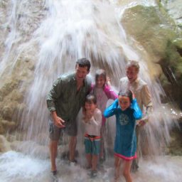 family at travertine falls, Grand Canyon